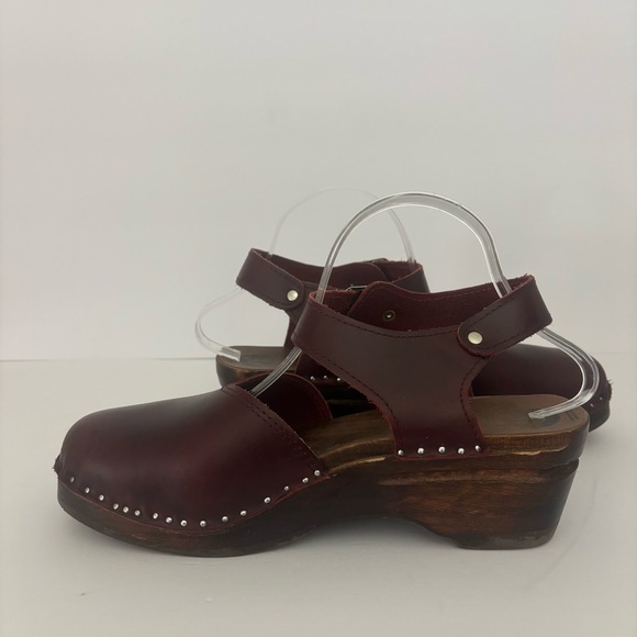 Troentorp’s Burgundy Leather Swedish Clog Sandals | EU 40 (US 9.5-10) - Picture 5 of 16